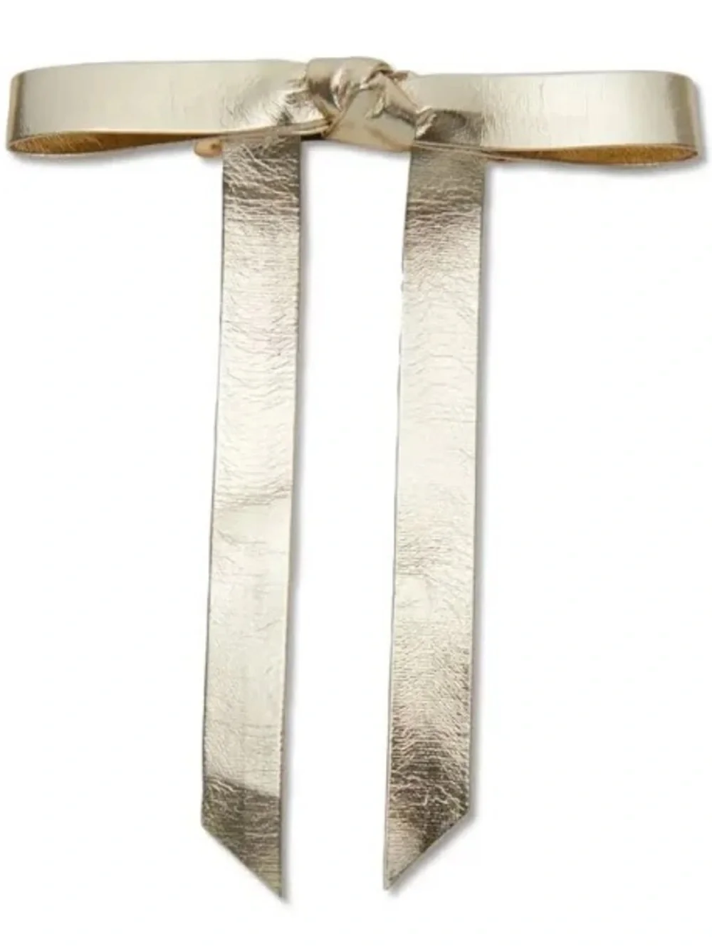 Lele Sadoughi Gold Bardot Faux Leather Bow Barrette - NWT